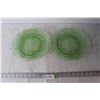 Image 2 : (2) Uranium Depression Glass Plates - 9 3/4" - Royal Lace Pattern - 1 Plate Has A Chip