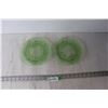 Image 2 : (2) Uranium Depression Glass Plates - 8 1/4" - Royal Lace Pattern - 1 Plate Has A Chip