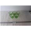 Image 2 : (5) Uranium Depression Glass Sherbet Dishes - Florentine Pattern