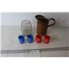 Image 1 : Vintage Oil Measuring Can, Glass Tea Jar, (4) Expo 67 Shot Glasses