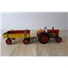 Image 3 : Metal Toy Tractor With Metal Wagon - European Made