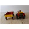 Image 4 : Metal Toy Tractor With Metal Wagon - European Made