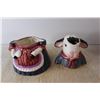 Image 2 : Ceramic Set - Cookie Jar, Tea Pot, Cream & Sugar - Cows