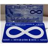 Image 1 : 2 Quebec Metis Nation license plates. One with voyageurs paddling in a canoe, the other a Metis Blue