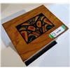 Image 1 : North West Coast First Nation Bentwood box. (reproduction) Beautiful designs of a Raven, 8 ½ inches 