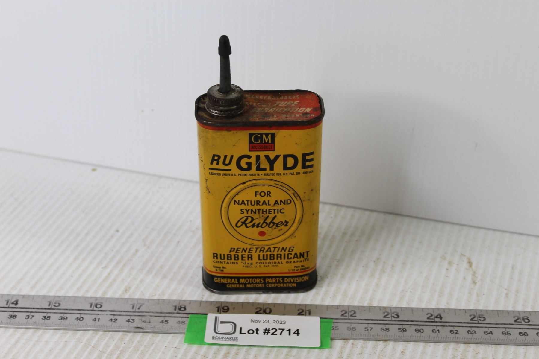 Vintage GM - Ru Glyde Tin - Bodnarus Auctioneering