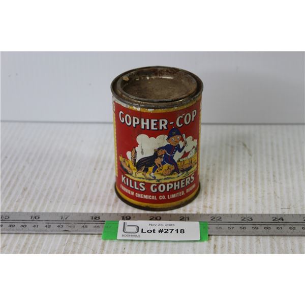 Vintage Gopher-Cop Tin - Kills Gophers