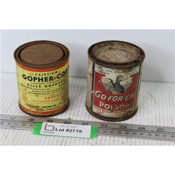 Vintage Fairview Gopher-Cop Tin & Go-For-Em Poison