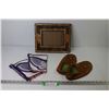 Image 1 : Indigenous Butterfly Cuffs - Leather Beaded Lined Moccasins - Birch Bark Photo Frame (11" x 9 1/2")