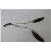 Image 3 : (2) Sets Beaded Earrings - Metal Cuff Bracelets - Feather & Beaded Hair Clip