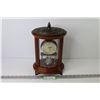 Image 1 : Bombay Quartz Clock Wooden Body w/Metal Legs & Top Piece (running)