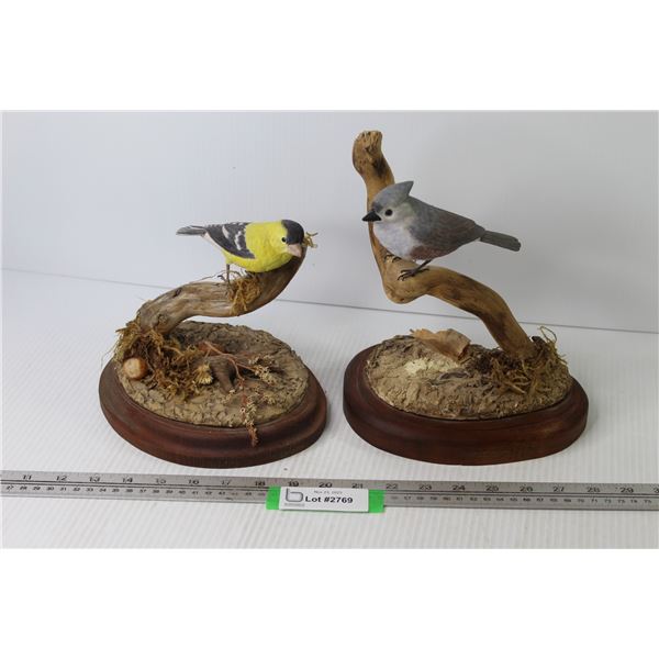 (2) Birds Mounted on Driftwood