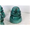 Image 2 : (5) Green Hemingray Glass Insulators