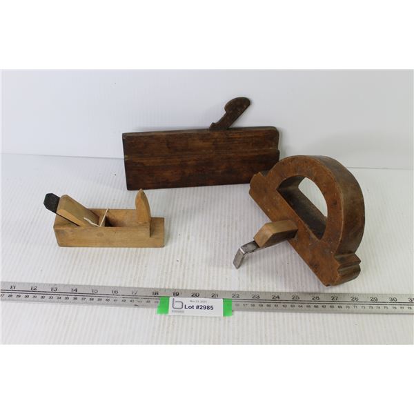 (2) Vintage Moulding Planes - Wooden Plane 6 3/4"