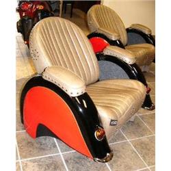 CHOICE of 2 Corbin Chairs made from Indian Fenders with Electric Lights, Suicide Shifters "Indian Mo