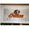 Image 1 : Indian Motorcycle Sign  22"H x 46" Long  Metal on Hardboard
