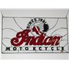Image 1 : Leaded Glass Indian Motorcycle Sign 17" x 30"
