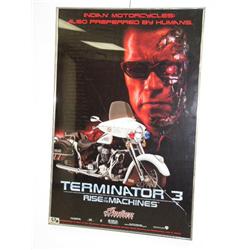 Terminator 3 Rise of the Machines Indian Motorcycle Movie Poster Framed (Glass is cracked)