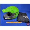 Image 1 : HELMET : Arctic Cat Snocross DOT (Green) Size : XL (Note : Scratches) (SEE PICS)