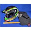 Image 1 : HELMET : Arctic Cat Fasttrack DOT (Green/White/Red) Size : Large (SEE PICS)