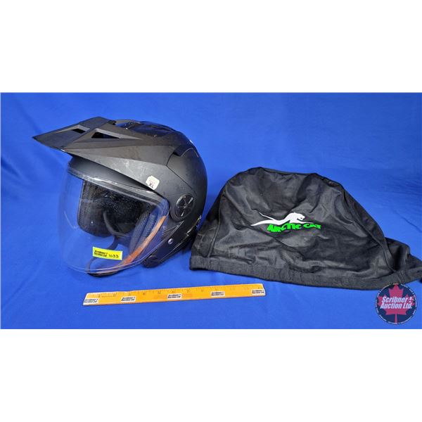 HELMET : Arctic Cat Half DOT (Black) Size : XL (SEE PICS)