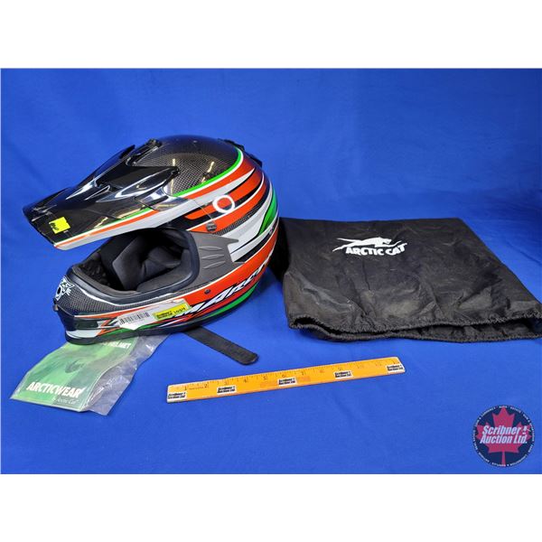 HELMET : Arctic Cat Snocross DOT (Green/White/Red) Size : S (SEE PICS)