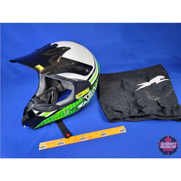 HELMET : Arctic Cat DOT (Black/Green/White) Size : XL (SEE PICS)