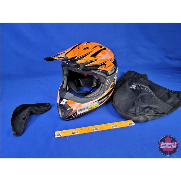 HELMET : Arctic Cat Snocross Snopro (Orange/White/Black) Size : XXL (SEE PICS)