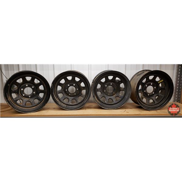 STEEL RIMS (4): 16" x 7" (Bolt Pattern: 6 Hole - 5") (SEE PICS!)