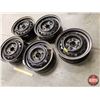 Image 3 : STEEL RIMS (5): 13" X 4" (Bolt Pattern: 4 Hole - 100mm) (SEE PICS!)