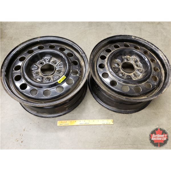 STEEL RIMS (2): 16" x 6.5" (Bolt Pattern: 5 Hole - 4.25") (SEE PICS!)