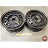 Image 1 : STEEL RIMS (2): 16" x 6.5" (Bolt Pattern: 5 Hole - 4.25") (SEE PICS!)
