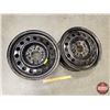 Image 2 : STEEL RIMS (2): 16" x 6.5" (Bolt Pattern: 5 Hole - 4.25") (SEE PICS!)