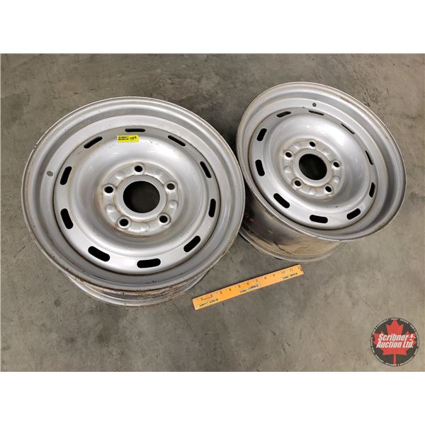 STEEL RIMS (2): 16  X 7  (Bolt Pattern: 5 Hole - 5.25 ) (SEE PICS!)