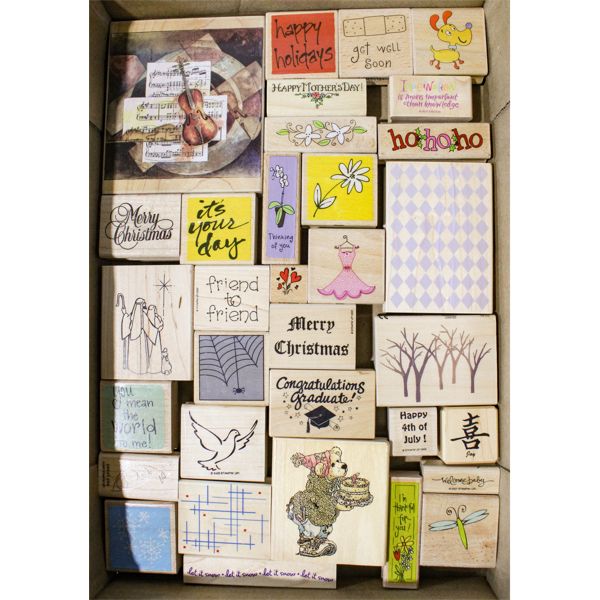 ASST. WOODEN RUBBER CRAFT STAMPS FLOWERS ETC.