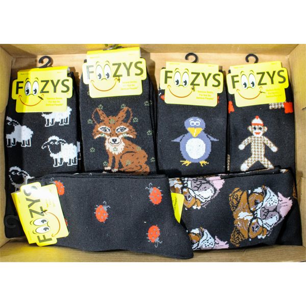 6 PR FOOZYS NOVELTY SOCKS FOX DOG ETC.