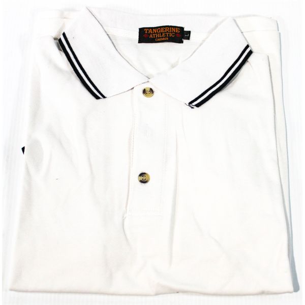 MEN'S POLO SHIRT WHITE  SIZE L