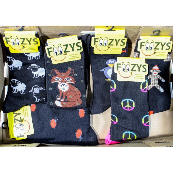 6 PR FOOZYS NOVELTY SOCKS LADY BUG FOX ETC.