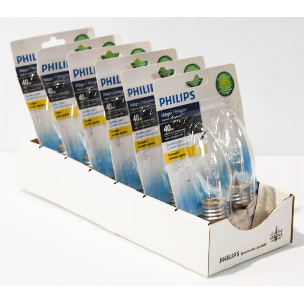 12 PHILIPS HALOGEN 40W DIMMABLE LIGHT BULBS