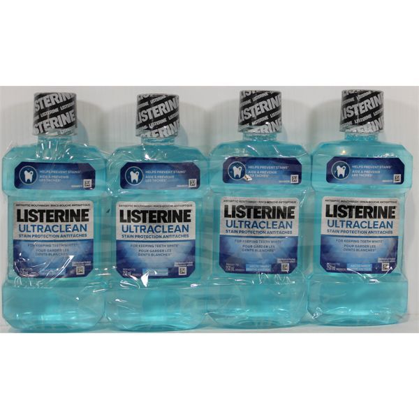 4 PK LISTERINE ULTRACLEAN MOUTHWASH