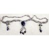Image 1 : ESTATE NECKLACE & EARRING SET W/ BLUE STONE INLAYS