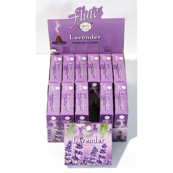 12PK FLUTE LAVENDAR INCENSE CONES