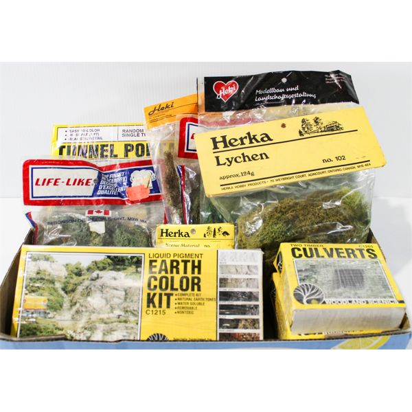 ASST. MODEL TRAIN ACCESSORIES TUNNEL ETC.