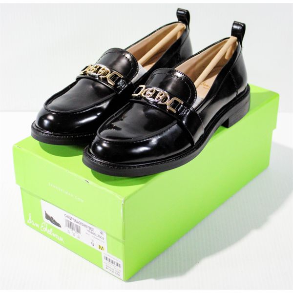 WOMEN'S SAM EDELMAN CHRISTY BLK SHINY BOX SHOES