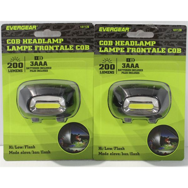 2 PK COB HEAD LAMP 200 LUMENS