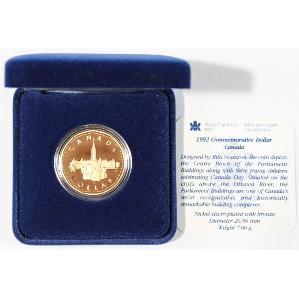 1992 CANADIAN PARLIAMENT 125TH ANNIV. PROOF DOLLAR