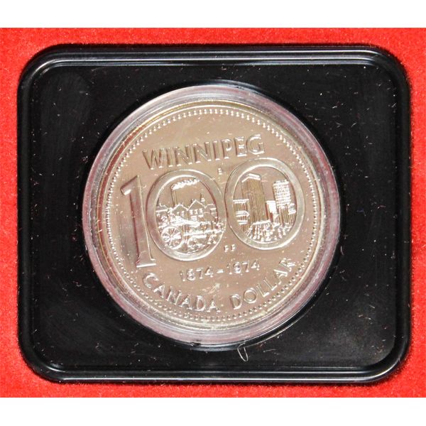 1874 - 1974 WINNIPEG CANADA PROOF SILVER DOLLAR