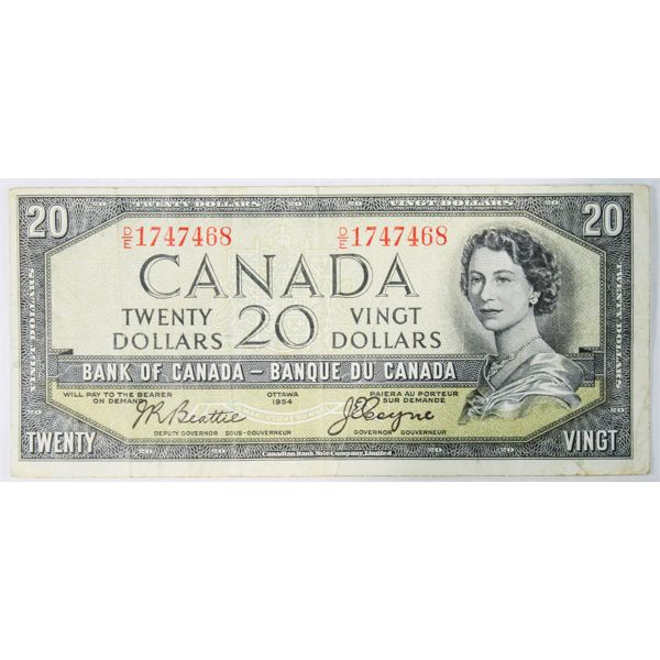 1954 CANADA $20 DEVILS FACE BANKNOTE