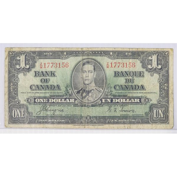 1937 CANADIAN $1 BANKNOTE