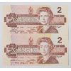 Image 2 : SET OF CANADIAN 1986 SEQUENTIAL $2 BANKNOTES